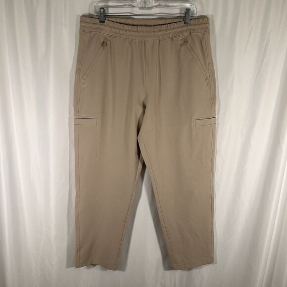 Old Navy Cargo StretchTech Pants Women's Large Khaki Pull On Zip Pockets - Picture 1 of 9